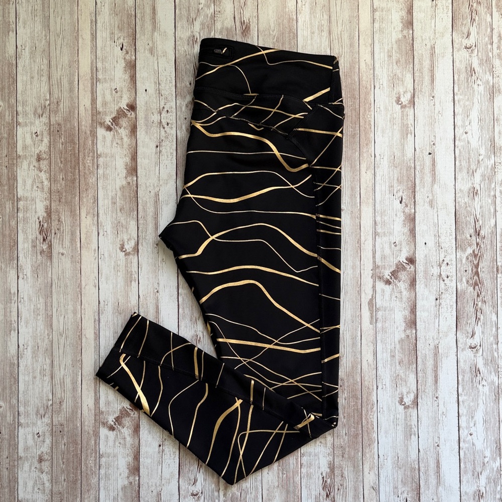 Nike Running Icon Clash Fast Dri-Fit Tight sz XL Black Gold Running Metallic - Picture 9 of 14